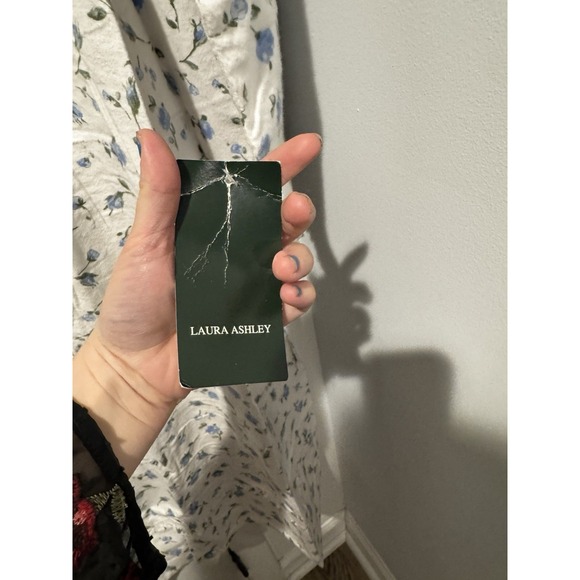 Vintage Laura Ashley Blue Floral Long Nightgown XL Cottage Core NWT 80s/90s‎ NOS - Picture 13 of 16